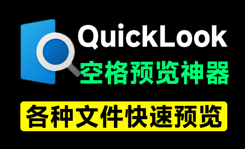 QuickLook｜效率提高10倍！Win系统单击快速文件预览神器，mac上有的功能移植到了win上了！内置插件包