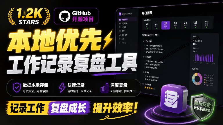 Work Review｜Github开源本地优先的工作记录与复盘工具！自动记录工作轨迹，生成时间线，内置桌宠模式