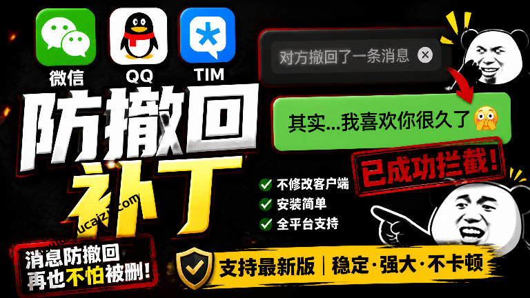 RevokeMsgPatcher｜Windows 下 PC 版微信/QQ/TIM 的防撤回多开工具！开源免费使用，且免费长期维护