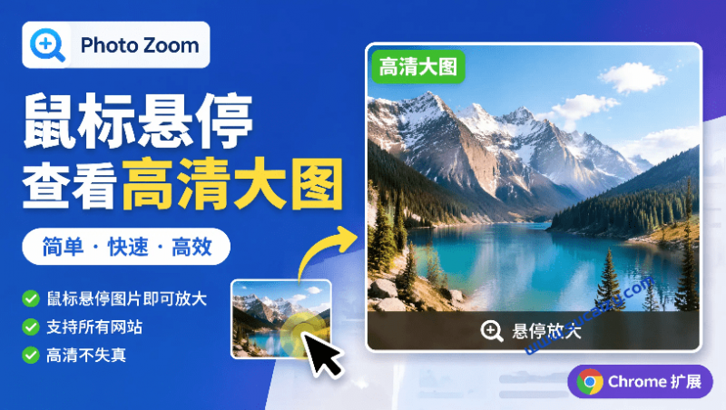 易看图｜还在为高清缩略图烦恼？Photo Zoom插件让你鼠标悬停即可查看高清大图，购物刷图效率翻倍