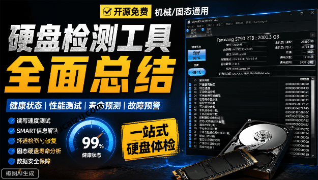 CrystalDiskInfo｜Github宝藏应用！专业磁盘硬盘健康信息检测工具，支持硬盘健康度、通电时间和次数等