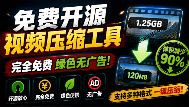 VideoSlim｜Github开源视频压缩瘦身工具，轻松压缩90%，并保持画质清晰，完全免费绿色无广告