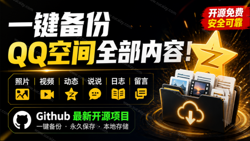 QzoneArchive｜一键将你QQ空间全部内容备份下来！照片/视频/动态信息全存本地，Github最新开源项目