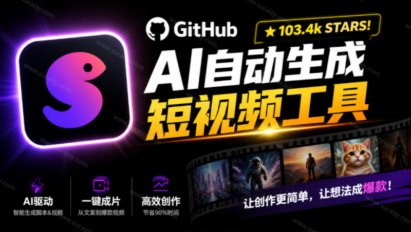 MoneyPrinterTurbo｜Github上 103.4k stars 项目！AI自动生成短视频工具，输入主题即可生成文案配音字幕