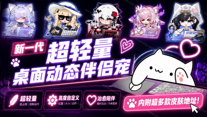 BongoCat｜开源桌宠工具来了！鼠标键盘实时追踪，附带多款皮肤，超低内存占用，完全免费使用